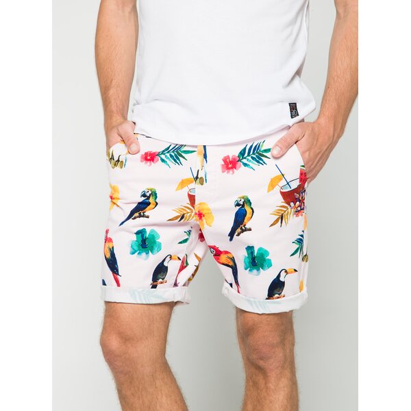 Pantaloni scurți chino roz pal Jack & Jones Graham cu imprimeu floral