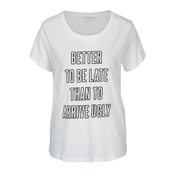 Tricou alb cu mesaj - Jacqueline de Yong Marble