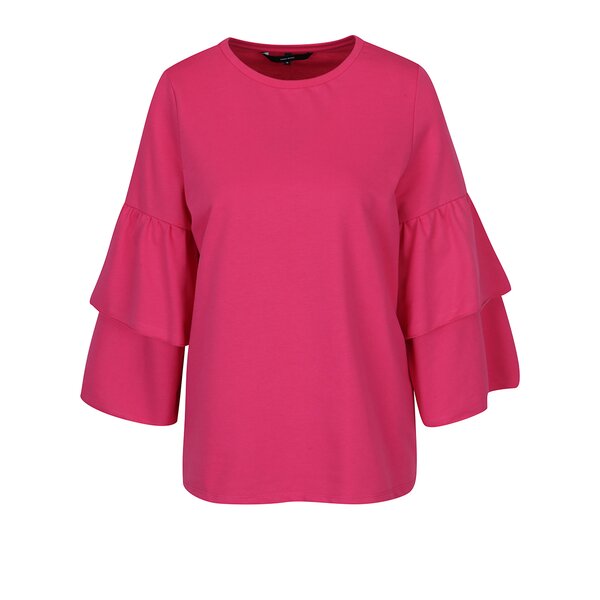 Bluza roz cu volane pe mâneci VERO MODA Vippy