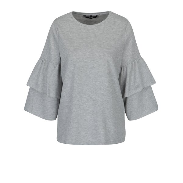 Bluză gri melanj cu mâneci clopot VERO MODA Vippy