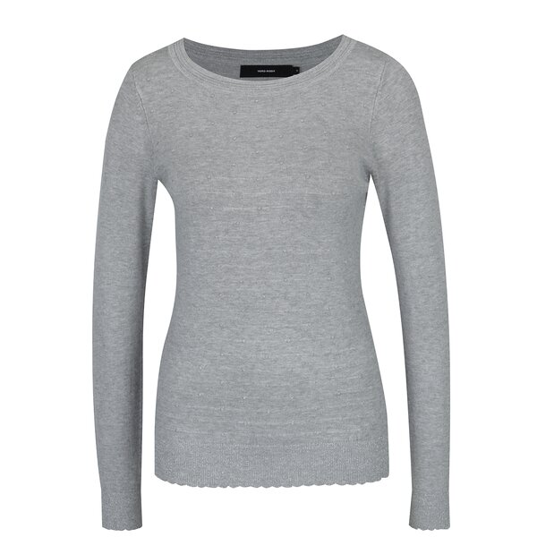 Pulover gri melanj cu buline argintii VERO MODA Montclair