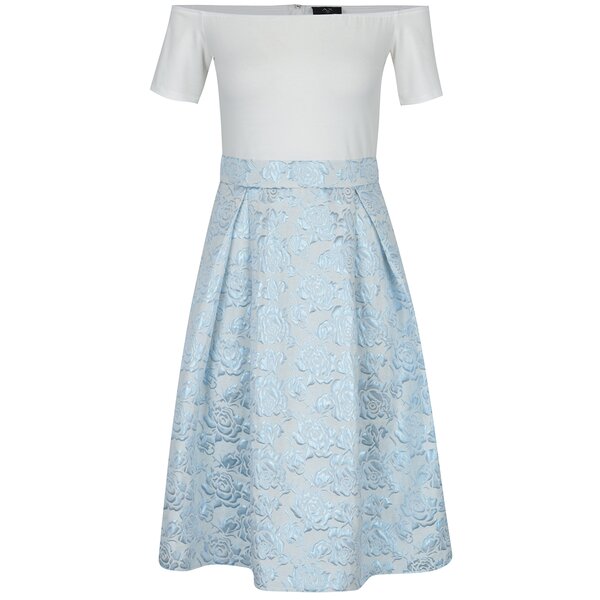 Rochie cu brocart alb & bleu cu aspect 2 în 1- AX Paris