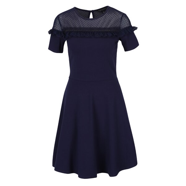 Rochie midi bleumarin cu aplicație din dantelă Dorothy Perkins