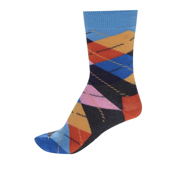 Șosete unisex multicolore înalte Happy Socks Argyle