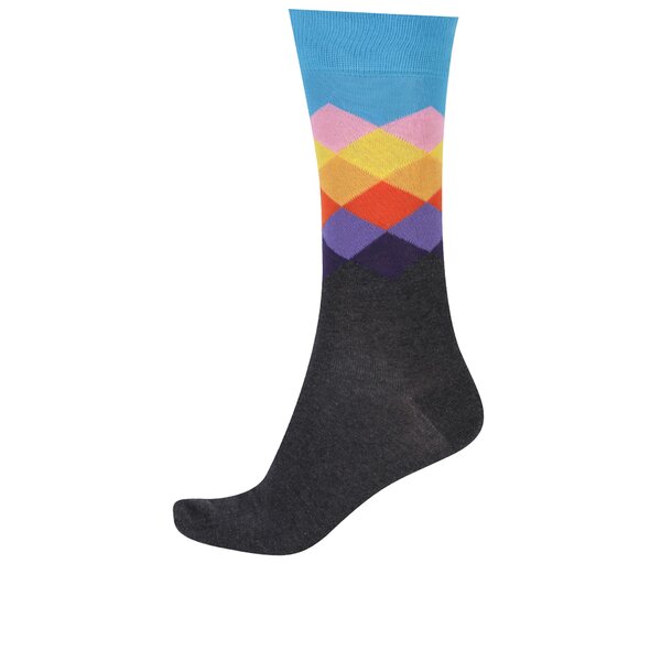 Șosete multicolore cu romburi Happy Socks Faded Diamond