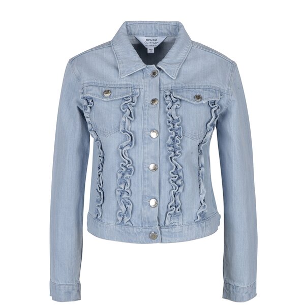 Jachetă albastră din denim cu volane - Miss Selfridge