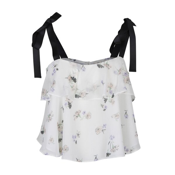 Crop top cu volane și imprimeu floral - Miss Selfridge