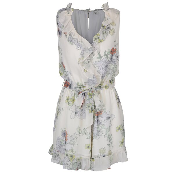 Salopetă scurtă crem cu volane - Miss Selfridge