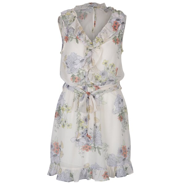 Rochie crem cu imprimeu floral și volane - Miss Selfridge