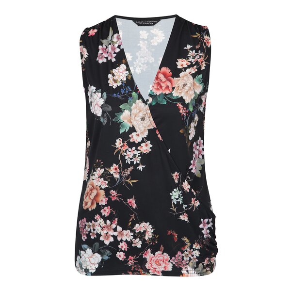 Top negru cu model floral multicolor Dorothy Perkins