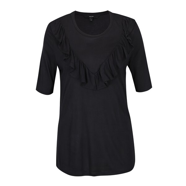 Bluză neagră cu volane - VERO MODA Jemia