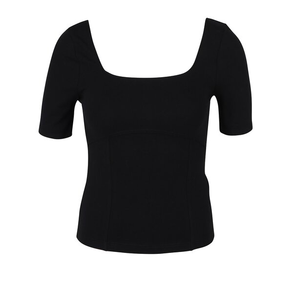 Bluză crop neagră cu decolteu amplu - Miss Selfridge