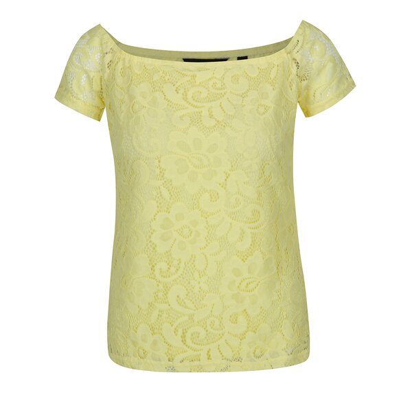 Tricou galben din dantelă Dorothy Perkins