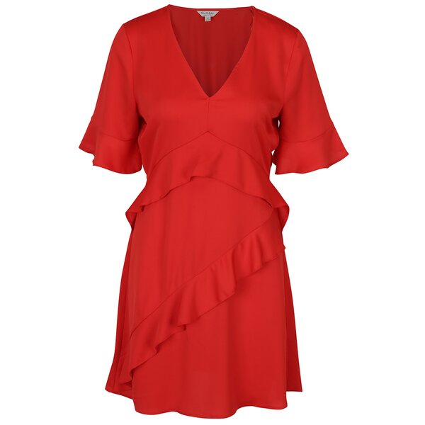Rochie roșie cu volane - Miss Selfridge