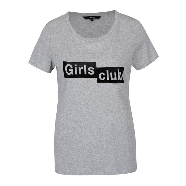 Tricou gri melanj cu mesaj - VERO MODA Aiyo
