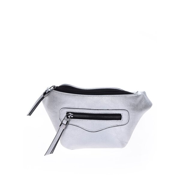 Borsetă argintie cu aspect piele - Miss Selfridge