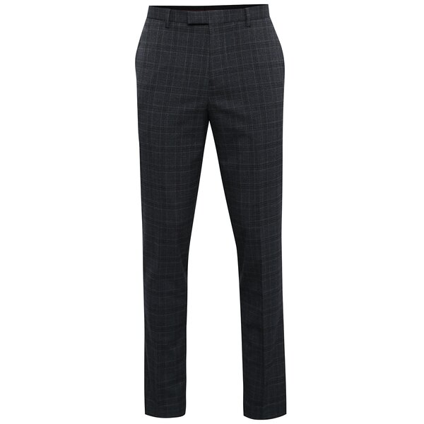 Pantaloni gri de costum cu model în carouri Burton Menswear London