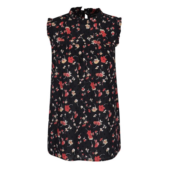 Bluză neagră cu model floral Dorothy Perkins