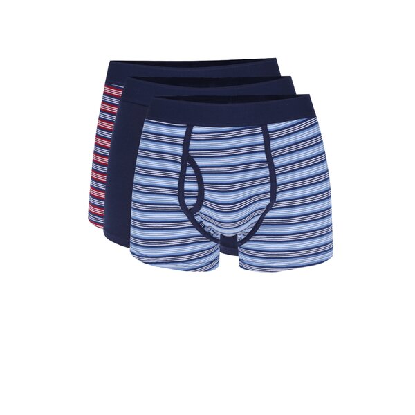 Set de 3 boxeri cu imprimeu dungi albastru & roșu - Burton Menswear London