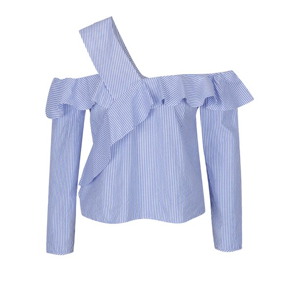 Bluză crem & albastru cu decolteu pe umeri - Miss Selfridge Petites