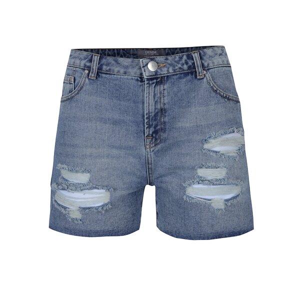 Pantaloni scurți din denim cu talie înaltă și aspect uzat Dorothy Perkins