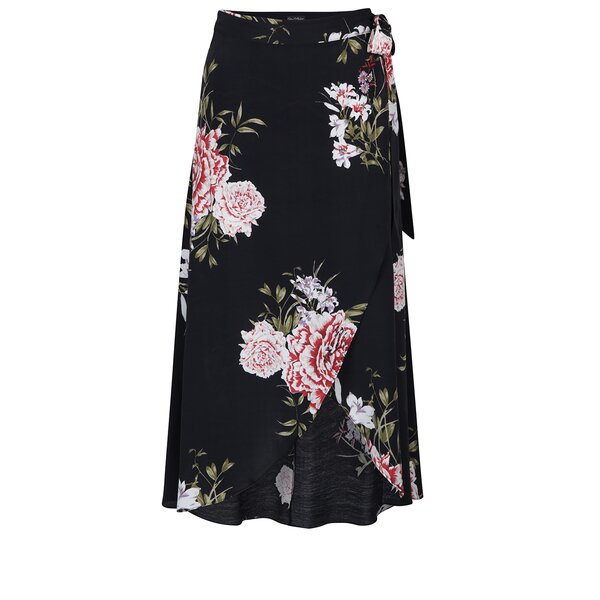 Fustă maxi neagră cu imprimeu floral - Miss Selfridge