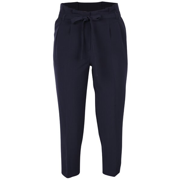 Pantaloni conici bleumarin cu cordon în talie - Miss Selfridge Petites