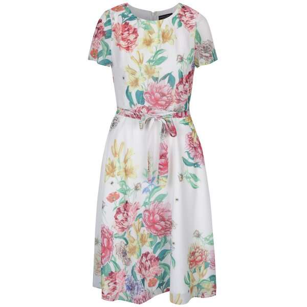 Rochie midi albă cu model floral Dorothy Perkins