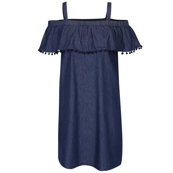 Rochie albastră din denim cu volănaș suprapus Dorothy Perkins