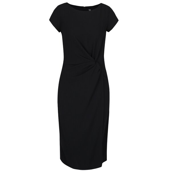 Rochie midi neagră cu nod decorativ Dorothy Perkins