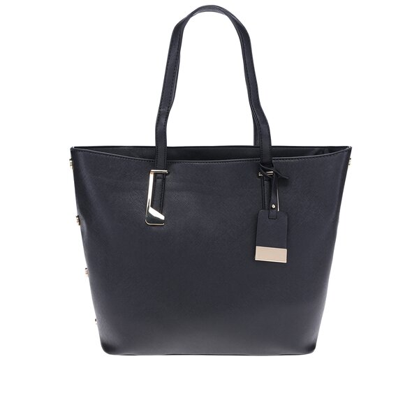 Geantă shopper neagră cu aspect de piele - Miss Selfridge