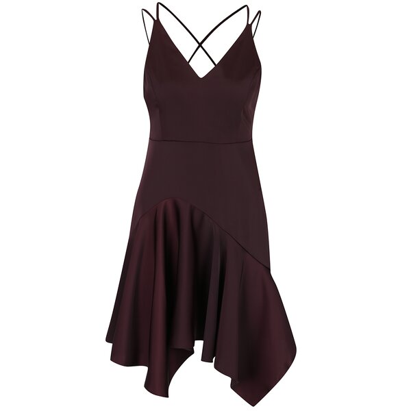 Rochie midi asimetrică mov cu bretele subțiri - Miss Selfridge