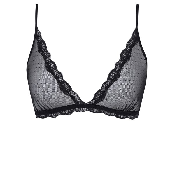 Sutien transparent din dantelă neagră Pieces Kobie