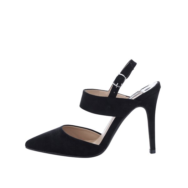 Sandale negre cu toc și călcâi decupat Dorothy Perkins
