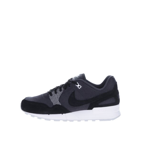 Pantofi sport negri cu gri cu detalii din piele pentru bărbați Nike Air Pegasus