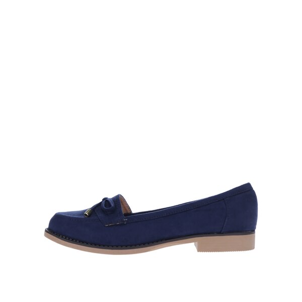 Mocasini albaștri cu fundă decorativă - Dorothy Perkins