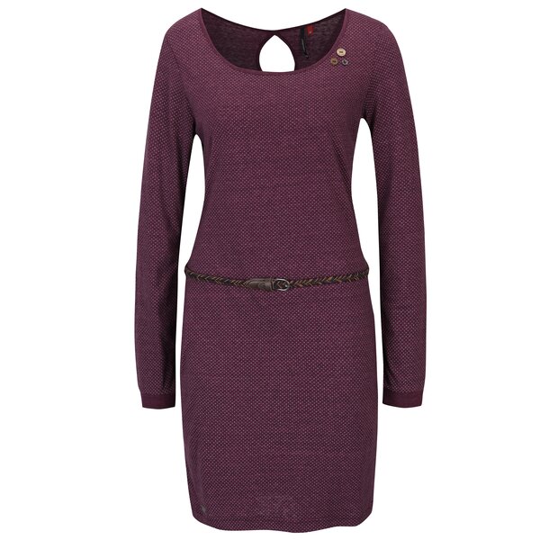 Rochie violet cu model pepit și mâneci lungi Ragwear Loco