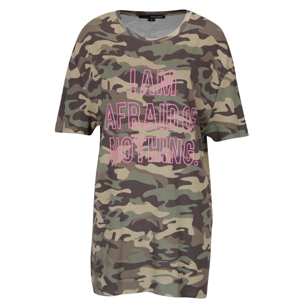Tricou lung kaki cu print camuflaj -TALLY WEiJL