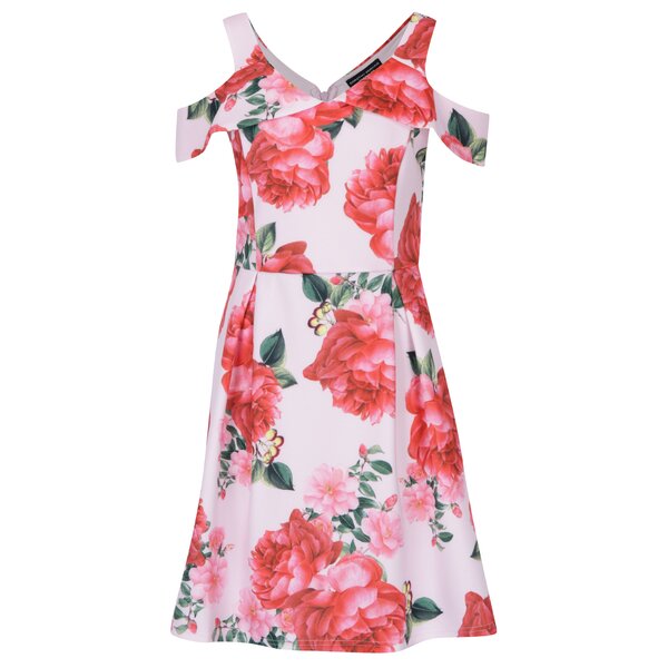 Rochie midi albă cu flori Dorothy Perkins