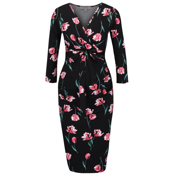Rochie neagră cu imprimeu floral - Dorothy Perkins Maternity