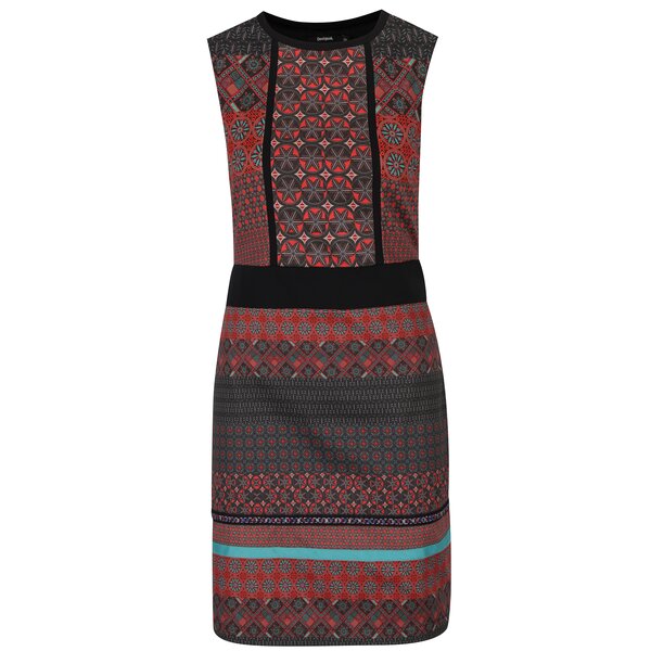 Rochie midi multicoloră cu motive etno Desigual Birmania