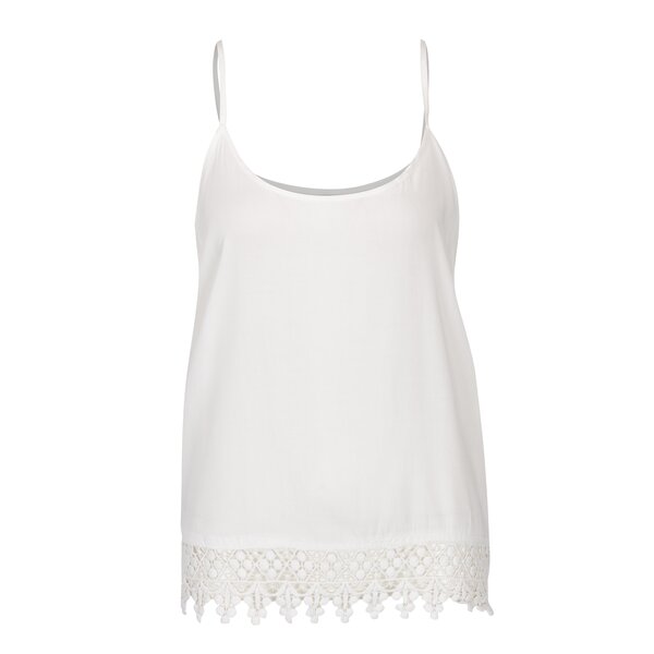 Top crem lejer cu aplicație din macrame Haily´s Leo