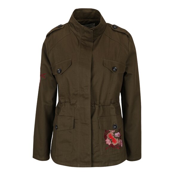 Jachetă kaki parka cu broderie Haily´s Embry