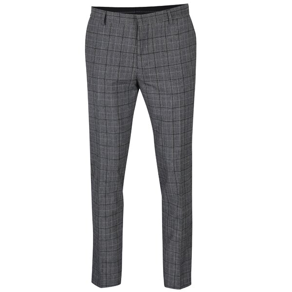 Pantaloni gri de costum din lână - Jack & Jones Premium Ranton