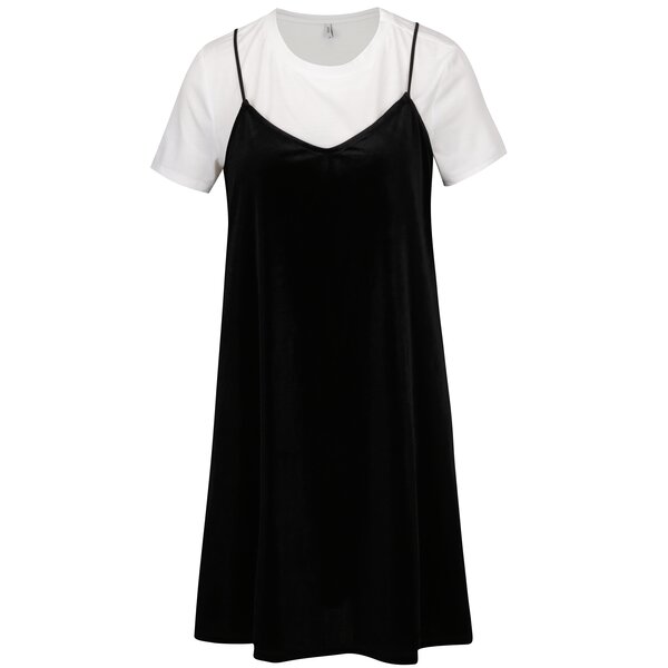 Rochie neagru & alb cu aspect 2 în 1 - ONLY Tara