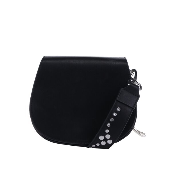 Geantă neagră crossbody cu ținte argintii - Pieces Nicolina