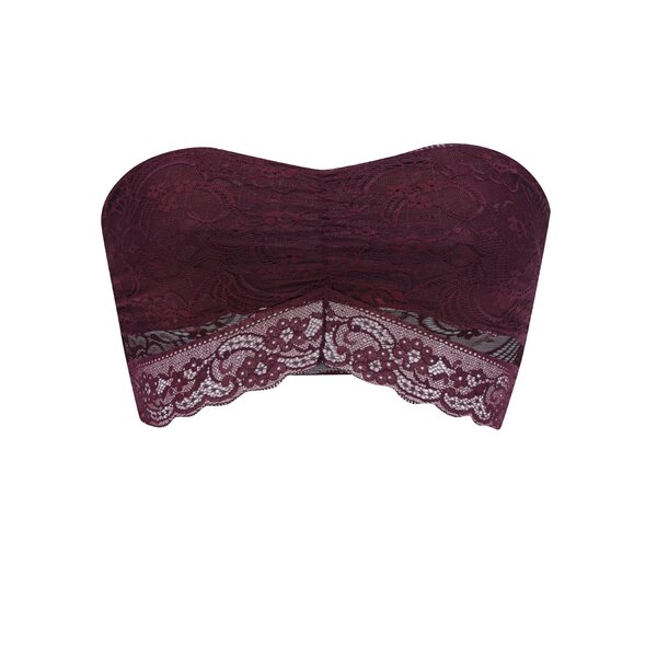 Bustier bordo din dantelă - Pieces Arianne