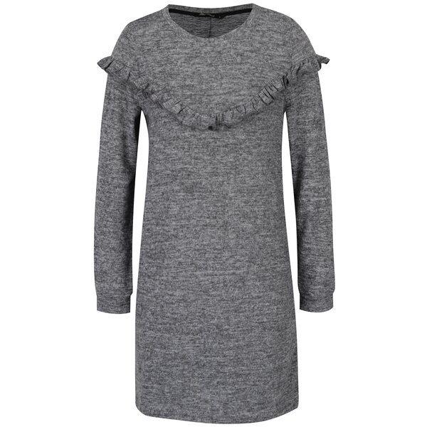 Rochie gri cu volane - ONLY Elcos
