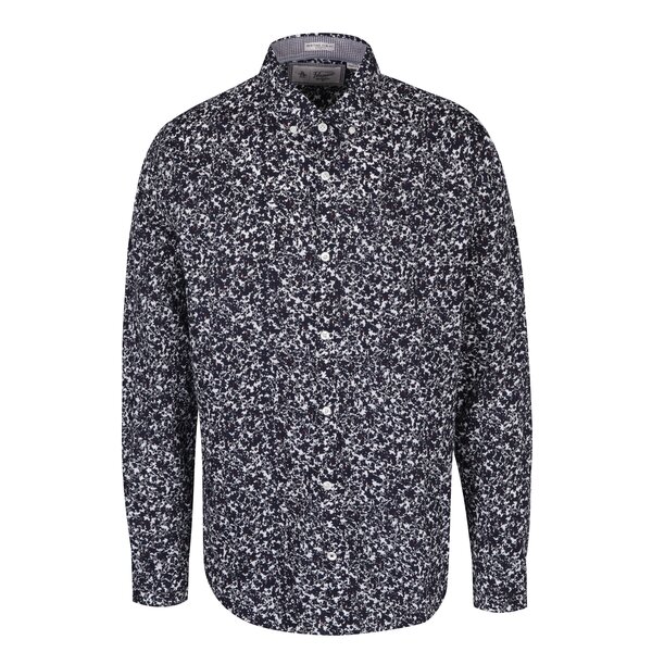 Cămașă slim fit bleumarin& alb cu imprimeu și mâneci lungi Original Penguin Floral