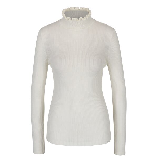 Pulover crem cu guler înalt Selected Femme Costa